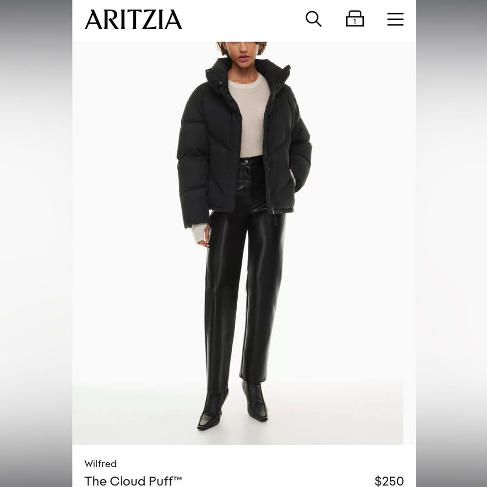 Aritzia Cloud Puff jacket in black